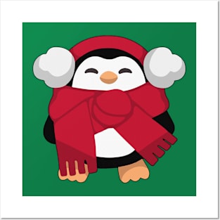 PENGUIN CHRISTMAS SCARF Posters and Art